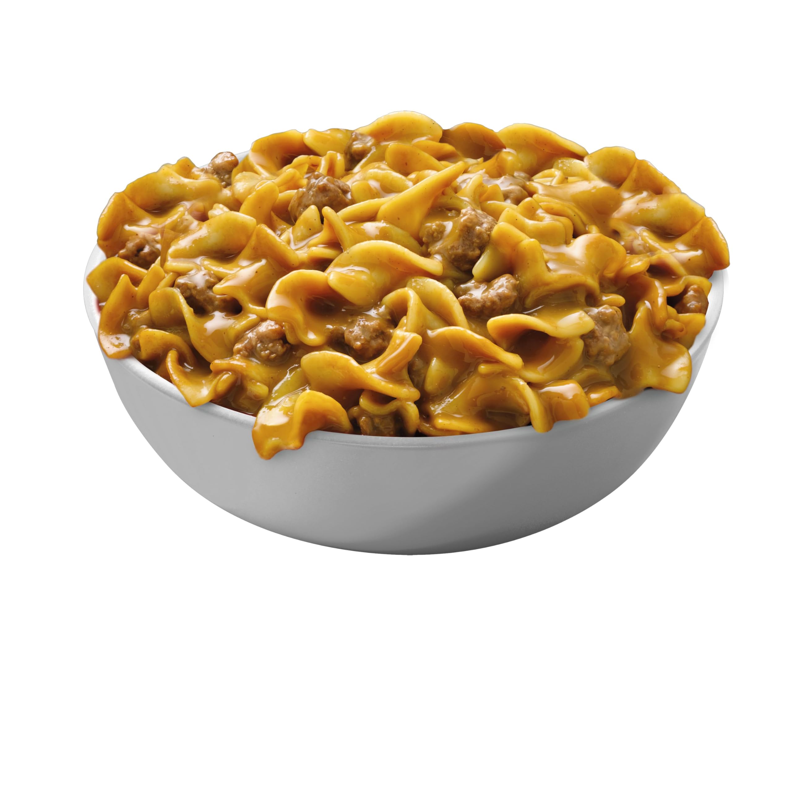 Hamburger Helper plated portion beside fork demonstrating family-size serving