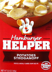 Hamburger Helper Betty Crocker front packaging showing product name and quick meal benefit