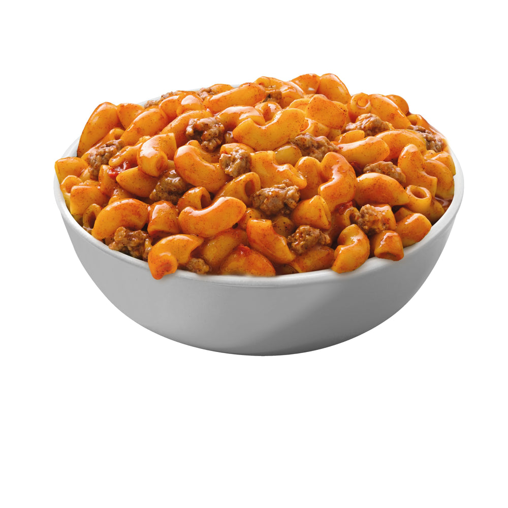 Twelve-box Hamburger Helper pack displayed next to a ruler for size comparison