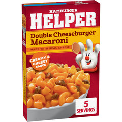 Hamburger Helper cooked skillet closeup highlighting creamy finish
