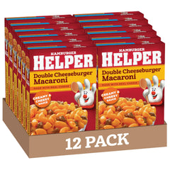 Hamburger Helper front packaging shows product and benefits