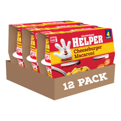 Hamburger Helper front packaging showing cup and branding for quick meal