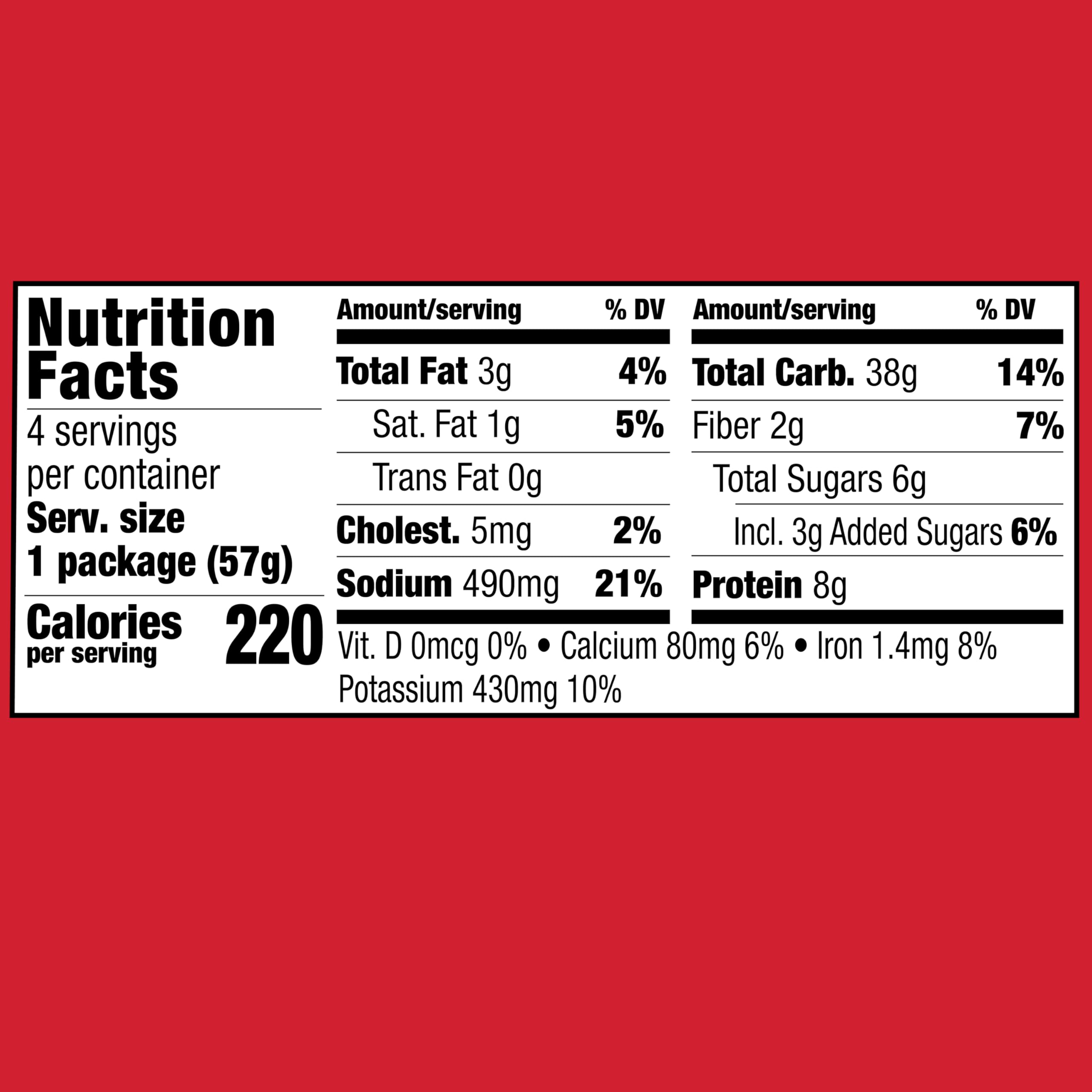 Hamburger Helper ingredients and label showing real beef and no artificial flavors