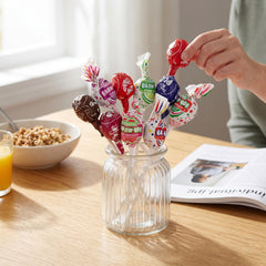 THE HAMPTON CANDY COMPANY assorted lollipops in a clear jar for easy serving and display