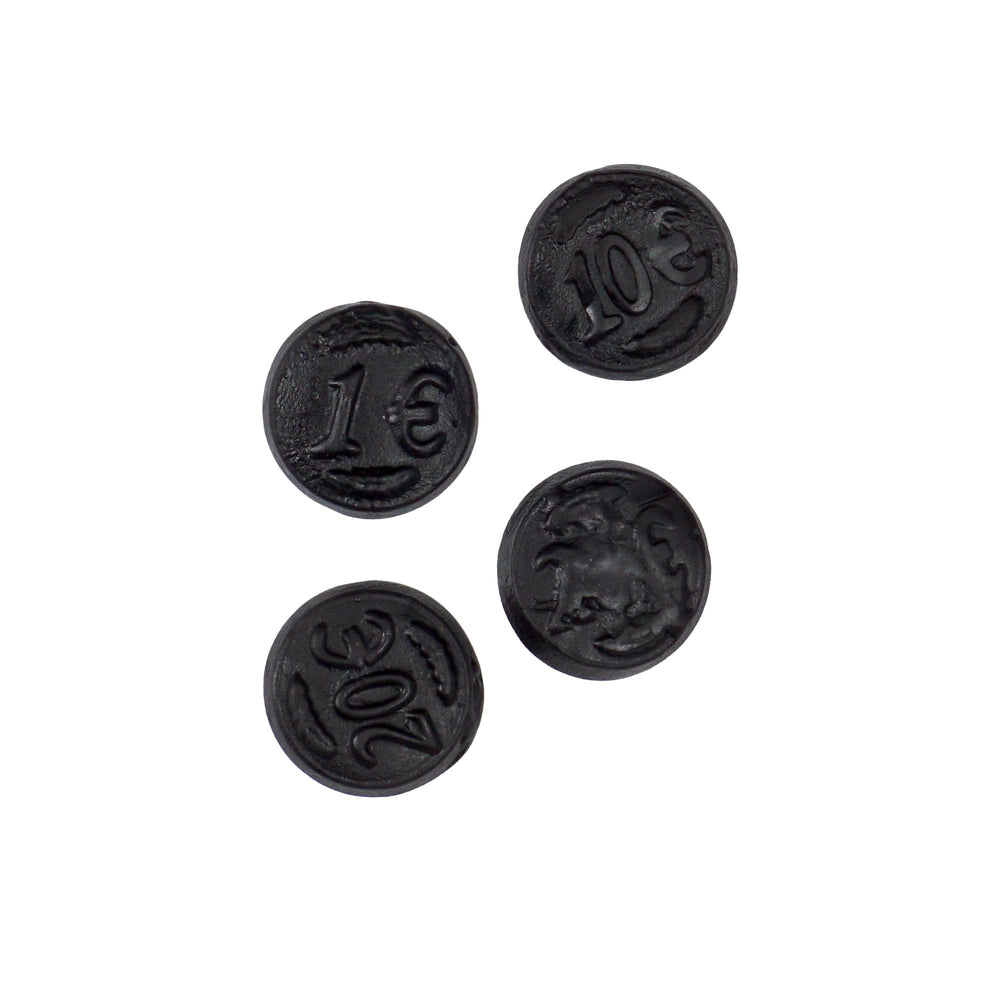 THE HAMPTON CANDY COMPANY licorice coins in a bowl for serving, convenient snack presentation