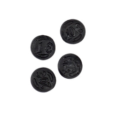 THE HAMPTON CANDY COMPANY licorice coins in a bowl for serving, convenient snack presentation