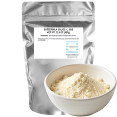 Hampton Distribution front packaging of 2 lb buttermilk powder showing clear label and benefits