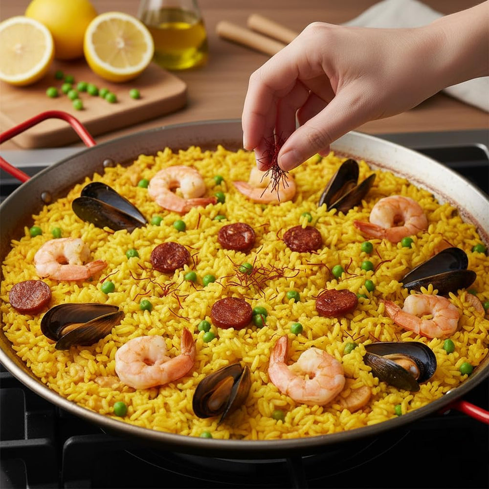 Hampton Distribution saffron added to paella offering vivid color and authentic flavor benefit