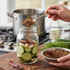 Hampton Distribution pickling spice in cheesecloth bag for easy removal and clean brining benefit