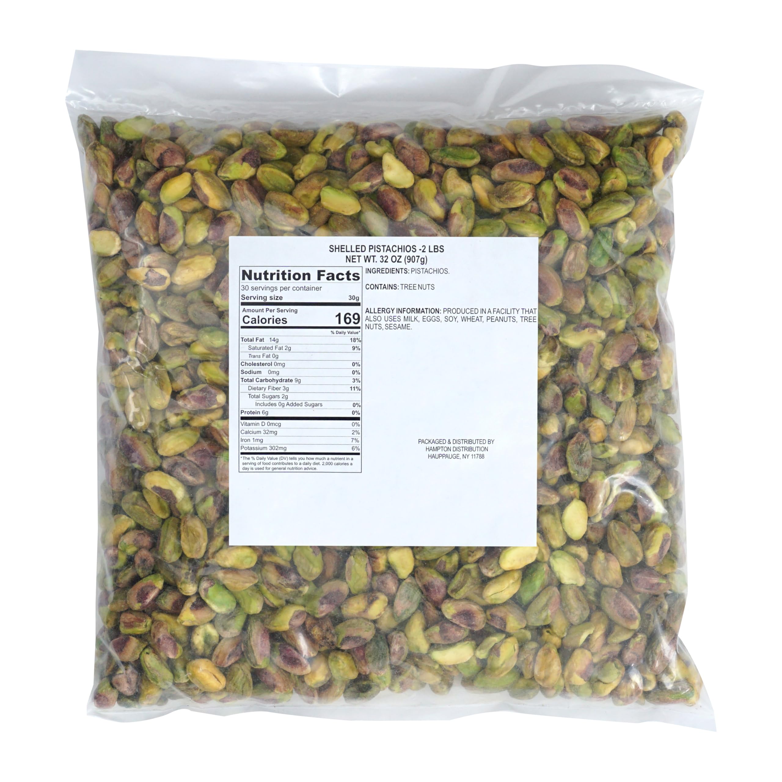 Hampton Distribution close-up of shelled pistachio kernels highlighting crunchy texture benefit