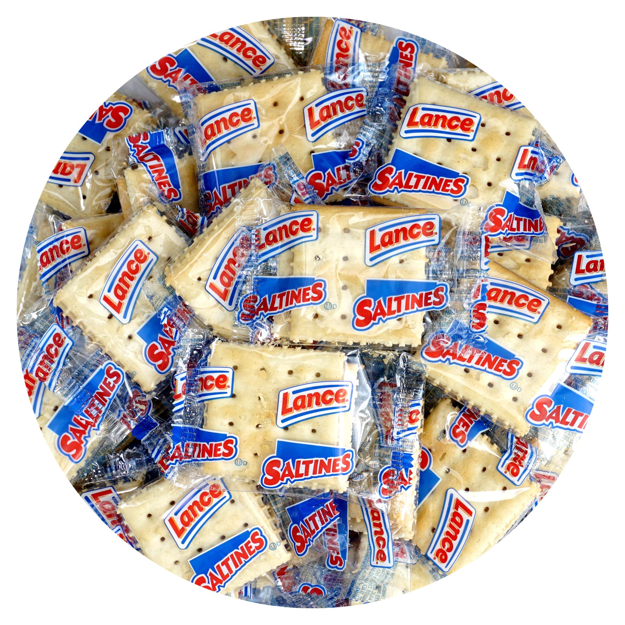 Hampton Distribution front packaging showing 100-count low-sodium crackers and brand