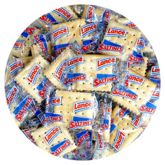 Hampton Distribution front packaging showing 100-count low-sodium crackers and brand