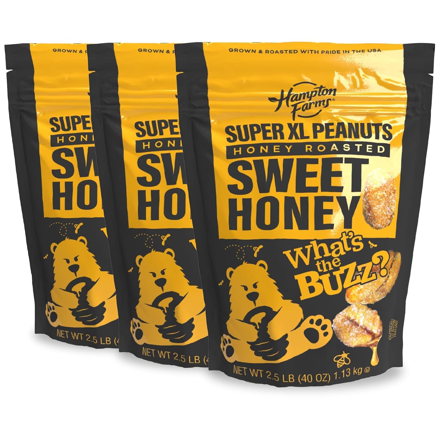 Hampton Farms front packaging displayed 40 oz bag showing product benefit of bulk supply