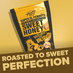 Hampton Farms jar portion with peanuts poured for easy serving and grab-and-go benefit
