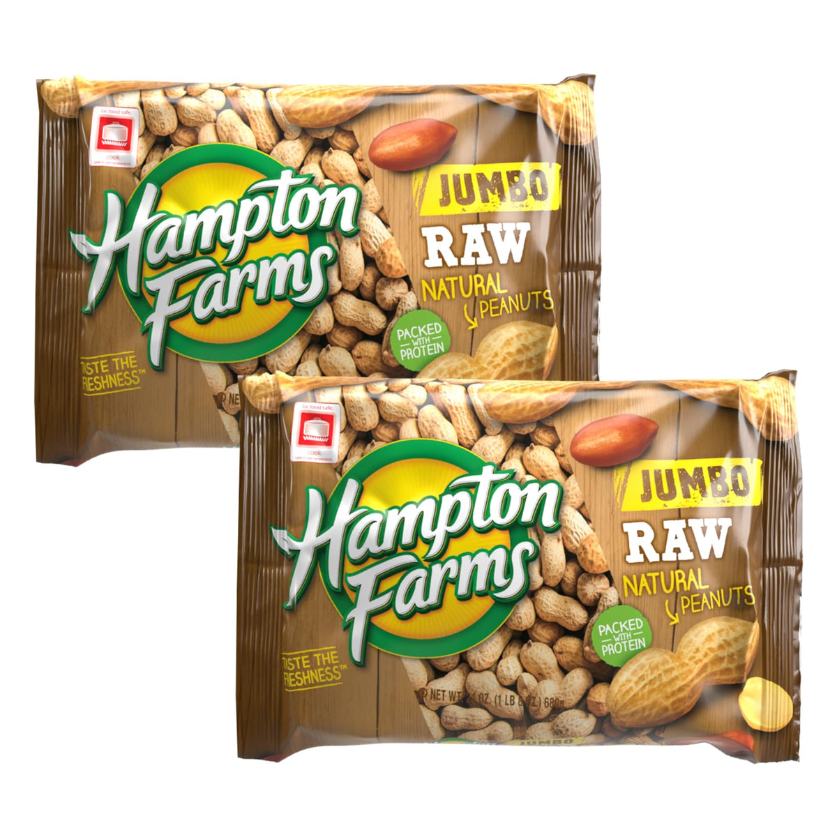 Hampton Farms front packaging showing two 24 oz bags and convenience