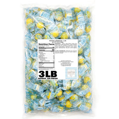 Close-up texture of Lemonheads candy by The Hampton Popcorn Company showing tangy shell