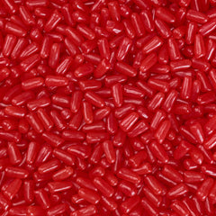 THE HAMPTON CANDY COMPANY close-up of red chewy candies highlighting texture and chew appeal