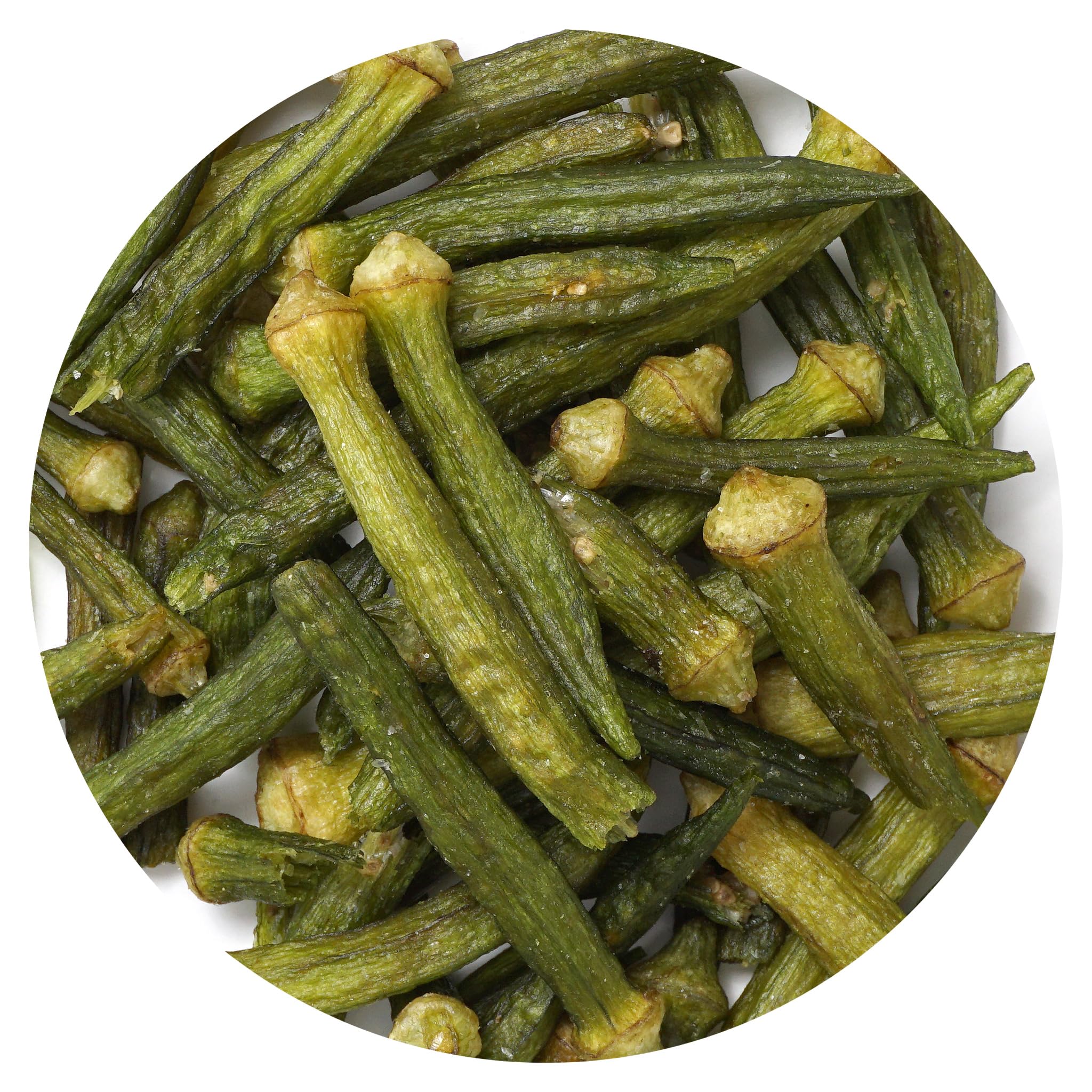 Hampton okra chips front package shows branding and one-pound bag for easy identification