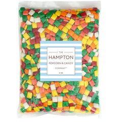 Close-up of Chiclets shell texture by The Hampton Popcorn Company highlighting chew appeal