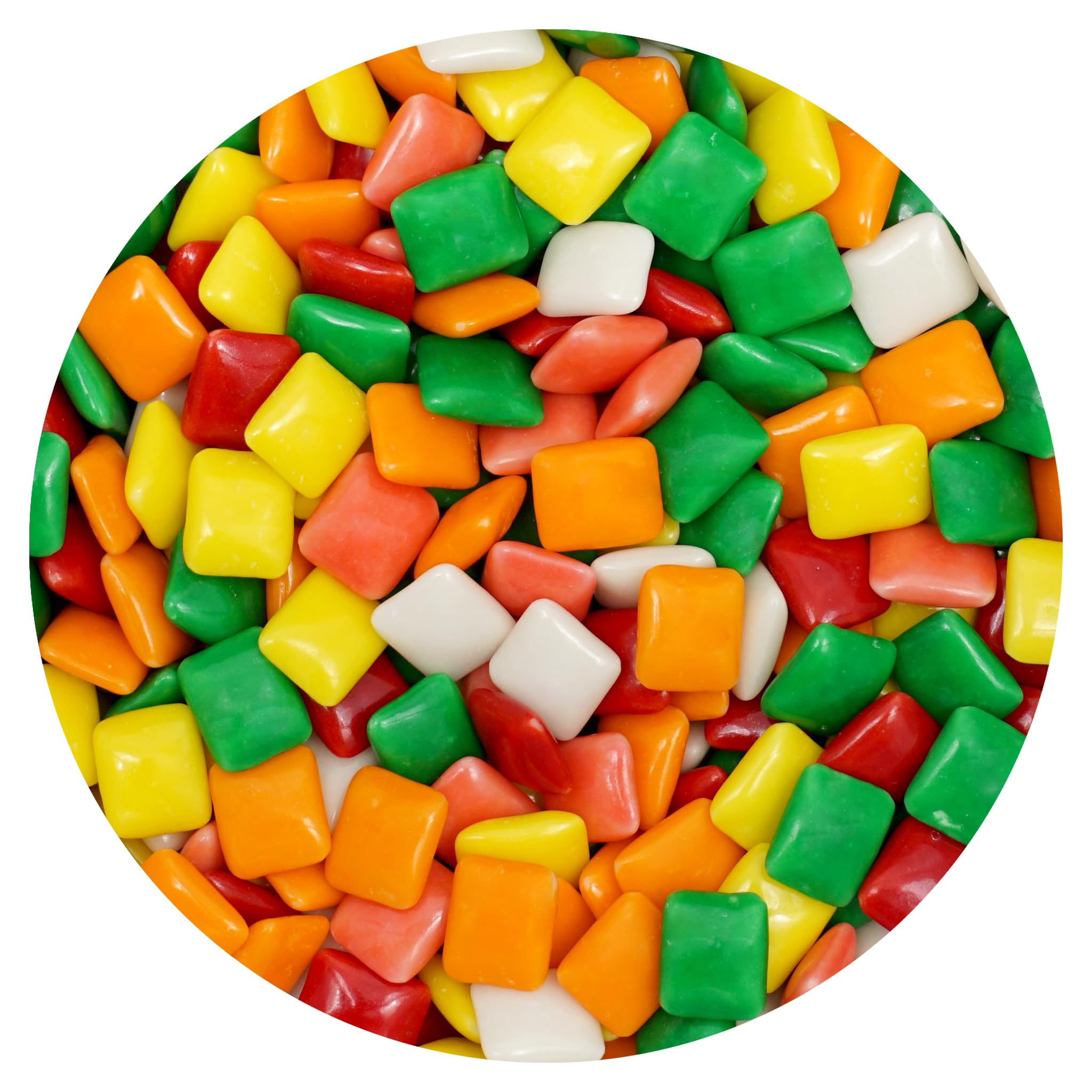 The Hampton Popcorn Company Chiclets front packaging shows bulk bag and label; ideal for vending