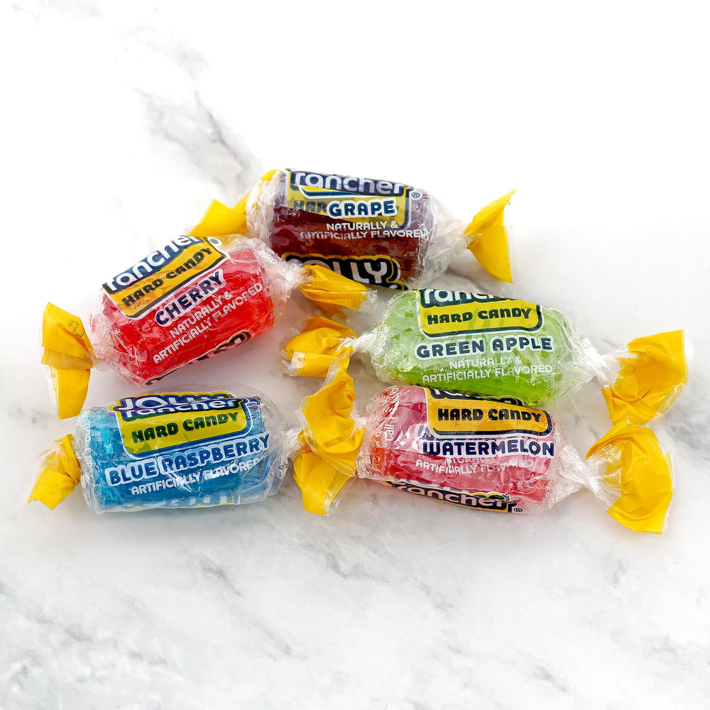 The Hampton Popcorn Company close-up of individually wrapped Jolly Ranchers, hygienic single-serve benefit