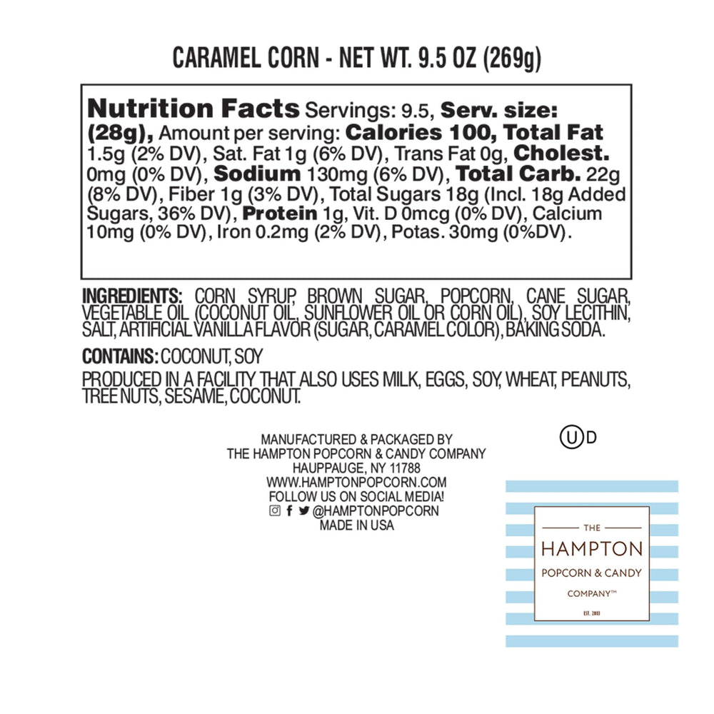 The Hampton Popcorn Company open resealable bag top view showing easy access benefit