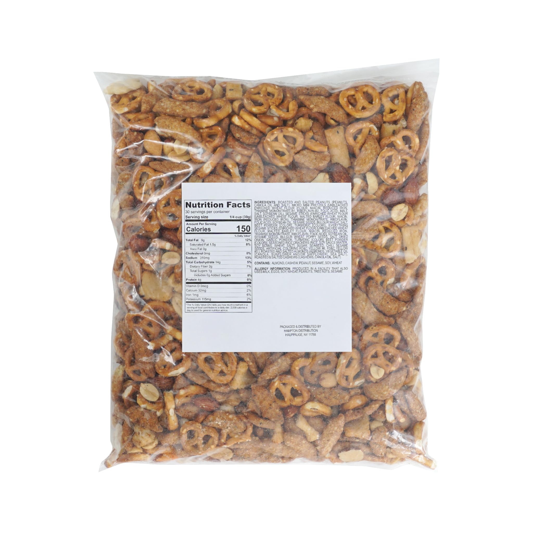 THE HAMPTON CANDY COMPANY close-up of nuts and crackers highlighting crunchy texture
