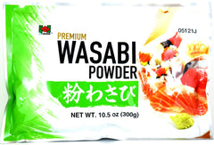 Hana front packaging of 10.5oz wasabi powder showing label and size benefits
