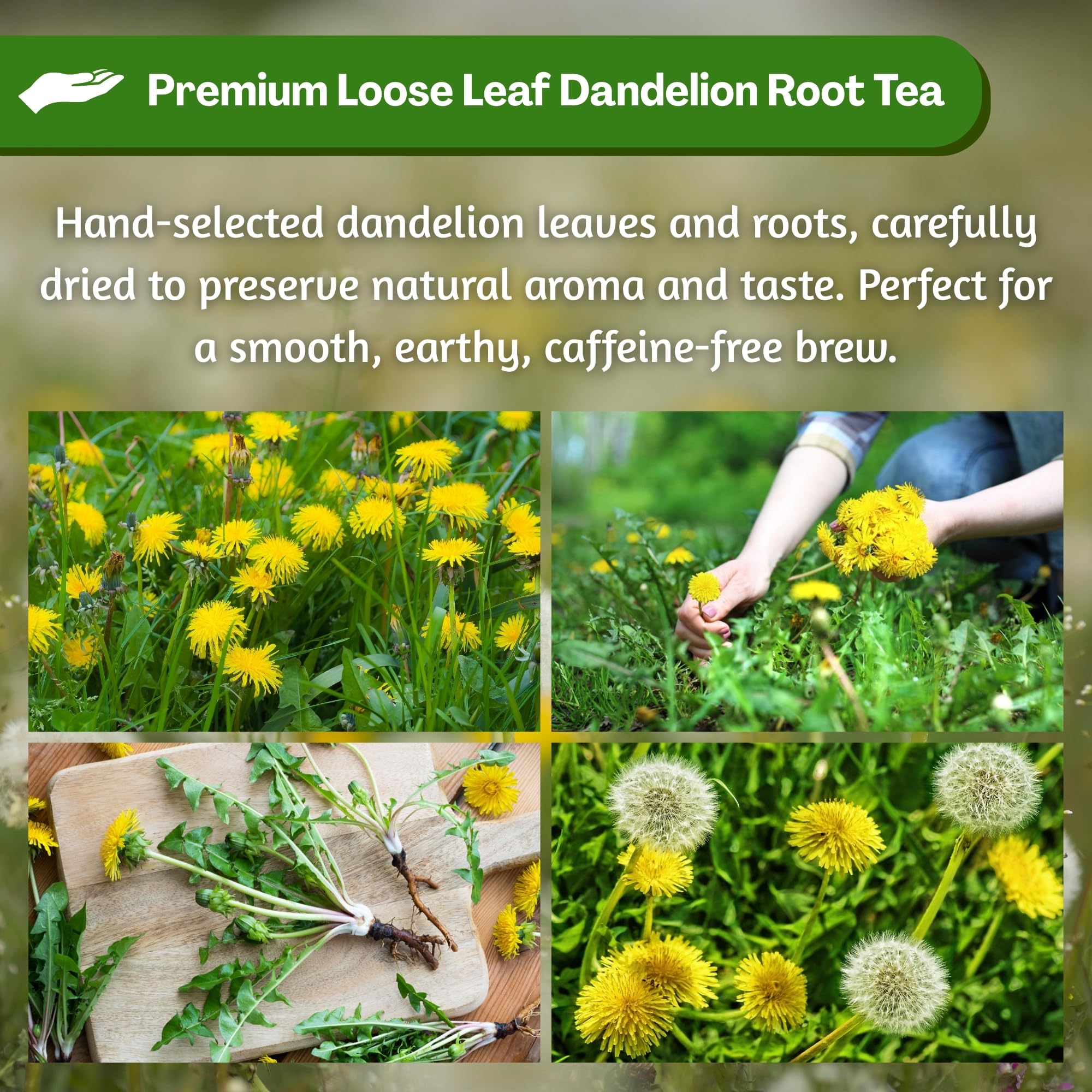 Hanan chilled iced dandelion tea in glass demonstrating refreshing caffeine-free option