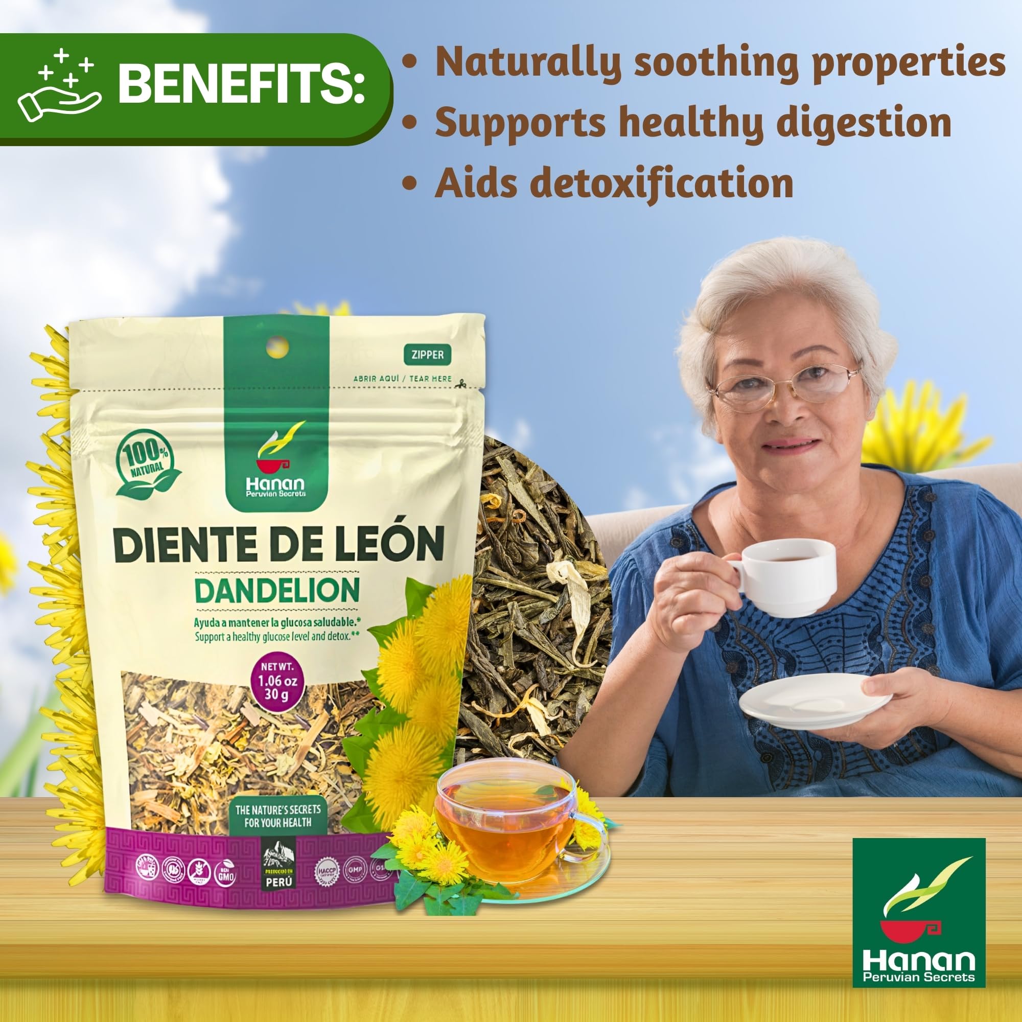 Hanan detailed shot of roasted dandelion roots emphasizing rich, earthy appearance