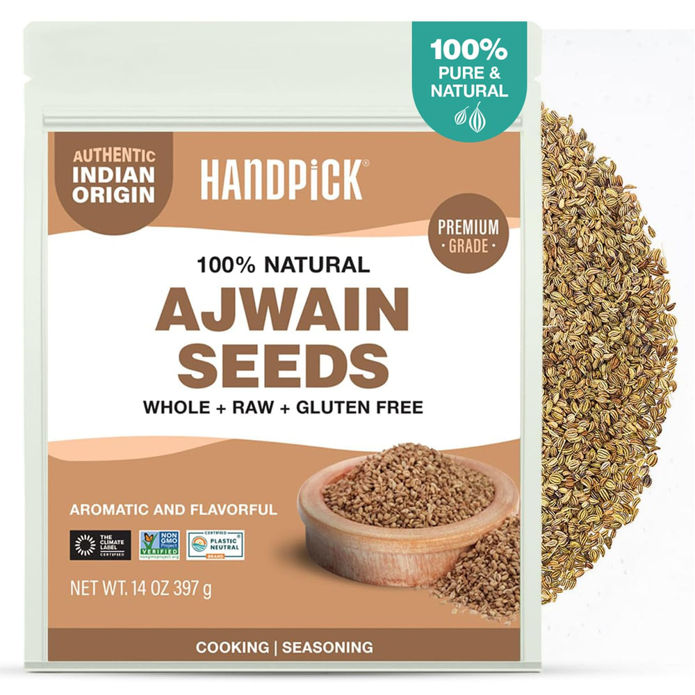 HANDPICK front pouch view showing resealable pouch and label benefits