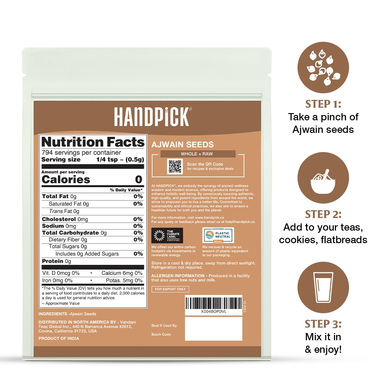 HANDPICK pouch in kitchen setting showing practical pantry use