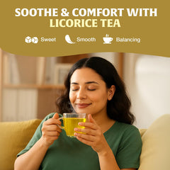 HANDPICK brewed steaming cup of tea showcasing warm flavor and caffeine-free relaxation
