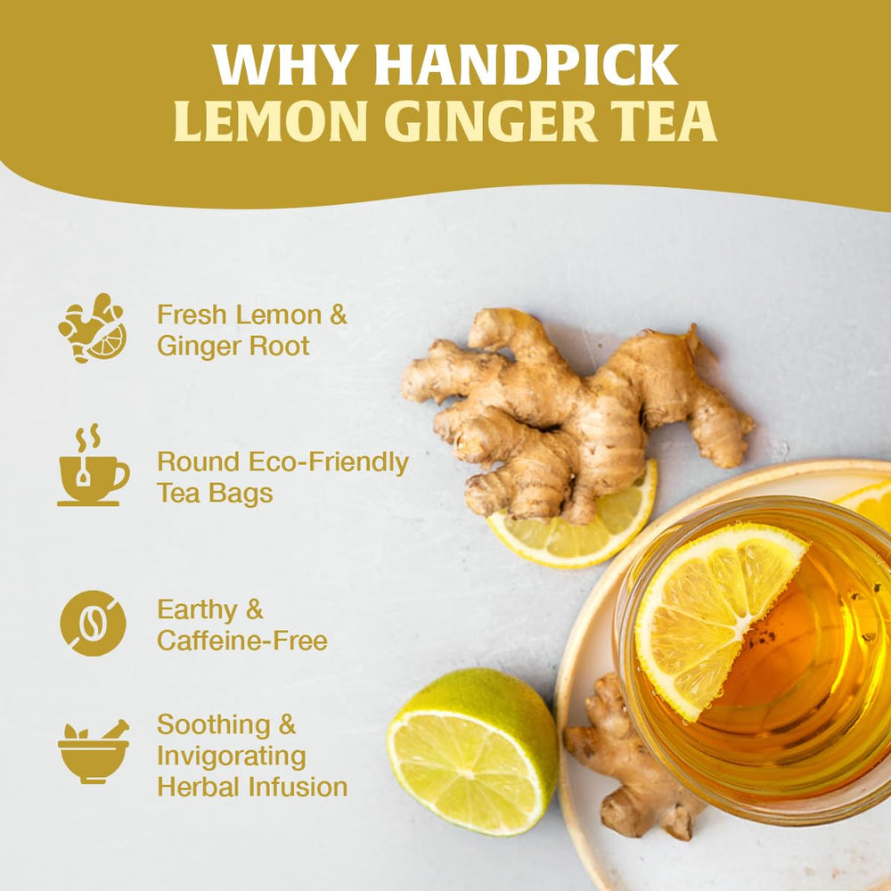 HANDPICK steaming cup of brewed lemon ginger tea showing fragrant aroma