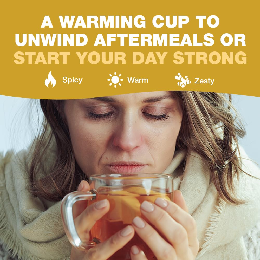 HANDPICK brewed ginger tea in a mug displaying warm color and inviting aroma benefits