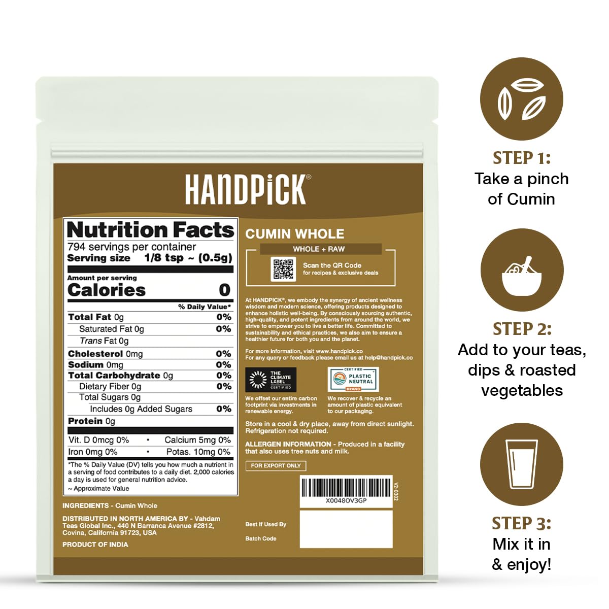 HANDPICK open resealable pouch demonstrating freshness preservation benefit