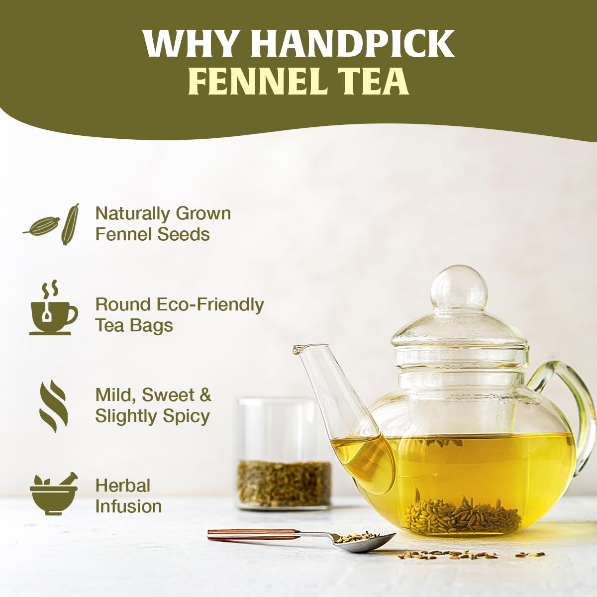 HANDPICK tea bag detail showing eco-conscious material and clean steeping