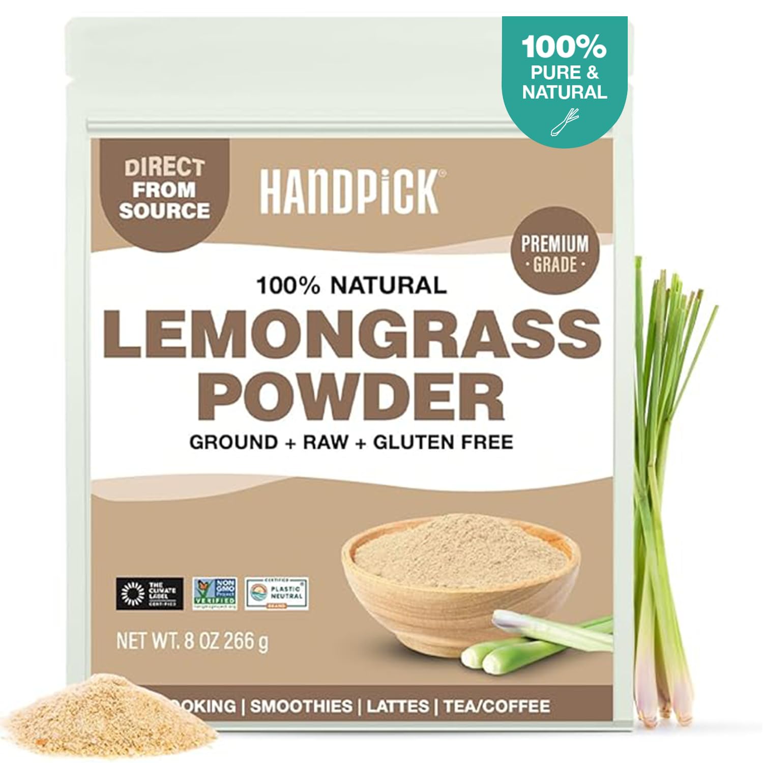 HANDPICK front packaging showing 8oz pouch and product identity benefit clarity