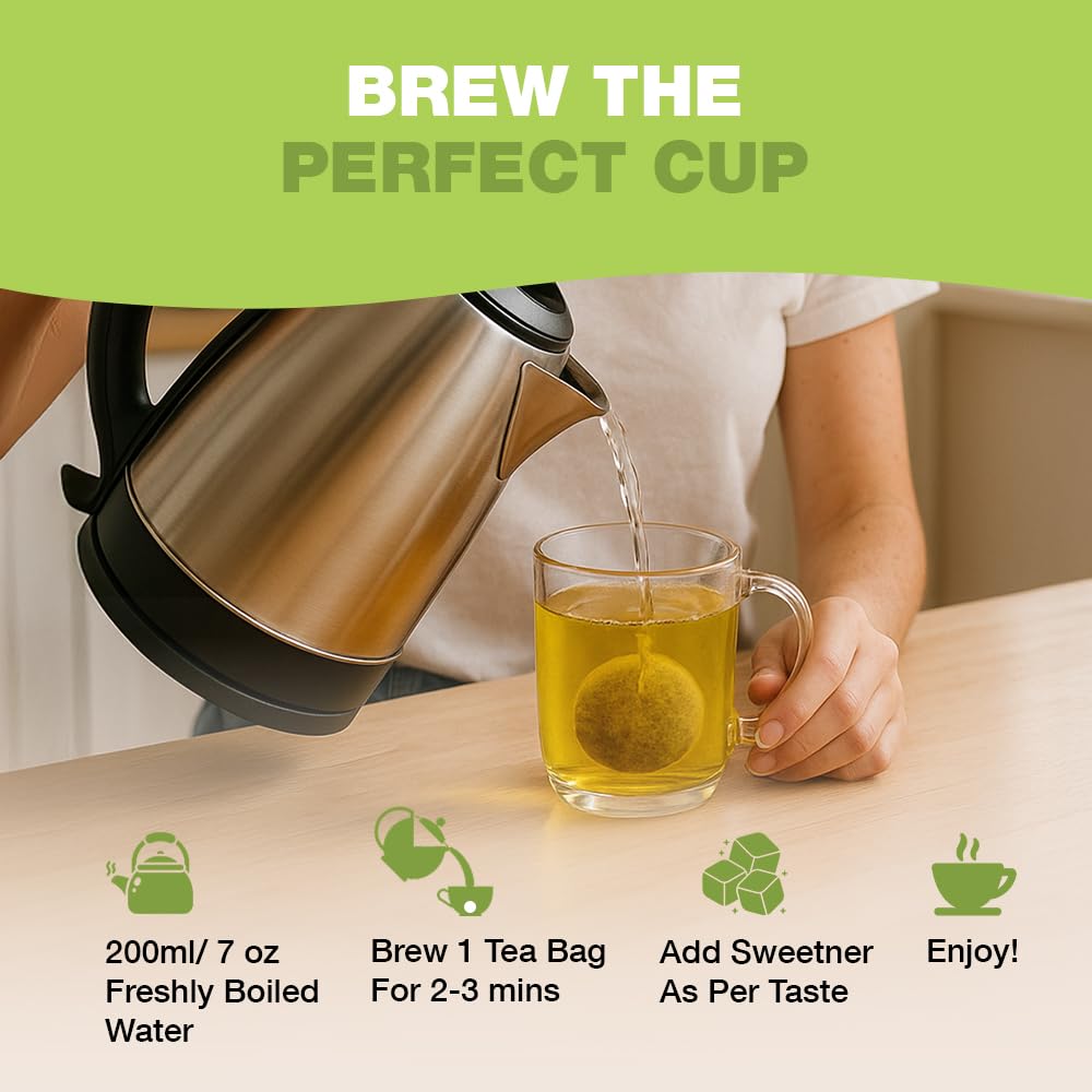 HANDPICK pack contents arranged to show 100 tea bags and resealable storage convenience