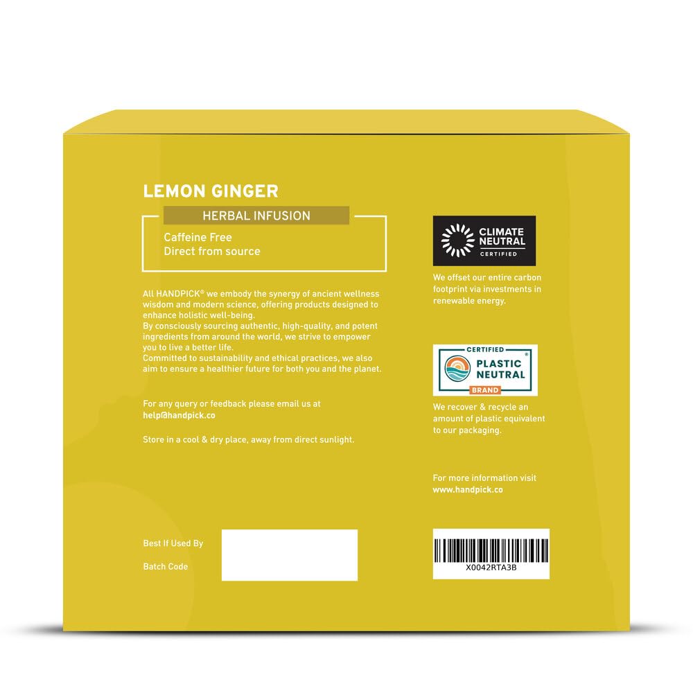HANDPICK sustainable packaging badge indicating carbon-neutral plastic-neutral commitment