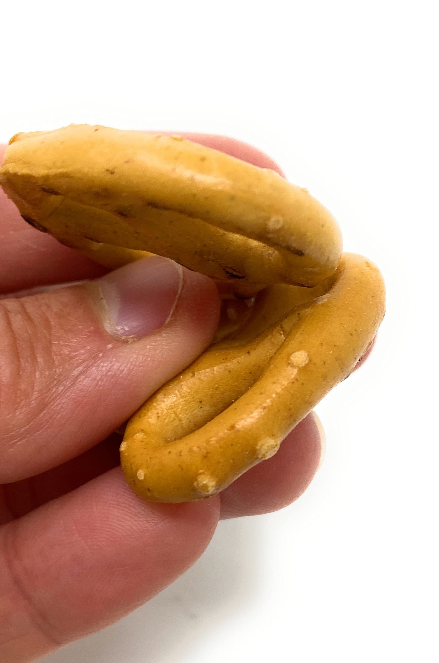 Hanover spelt pretzels nutritional label close-up showing organic, non-GMO information