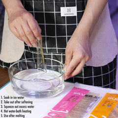 HAODONG single gelatin sheet close-up showing thin clear texture and consistency