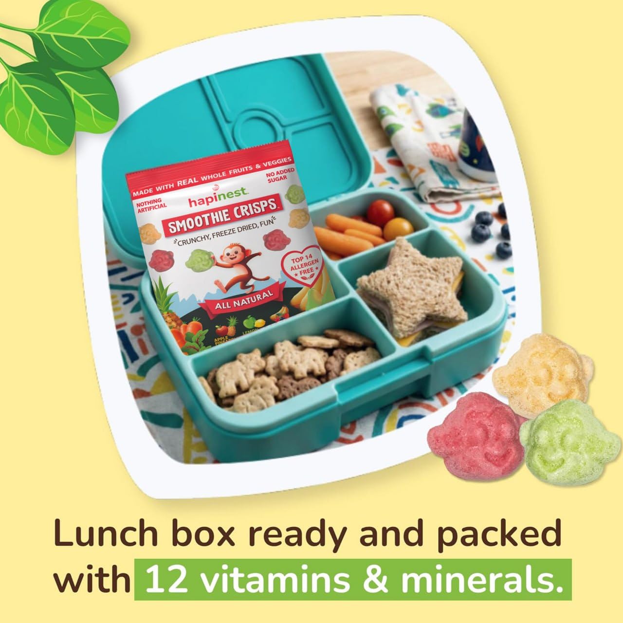 Hapinest lunchbox ready pouch inside lunchbox highlighting school-snack convenience
