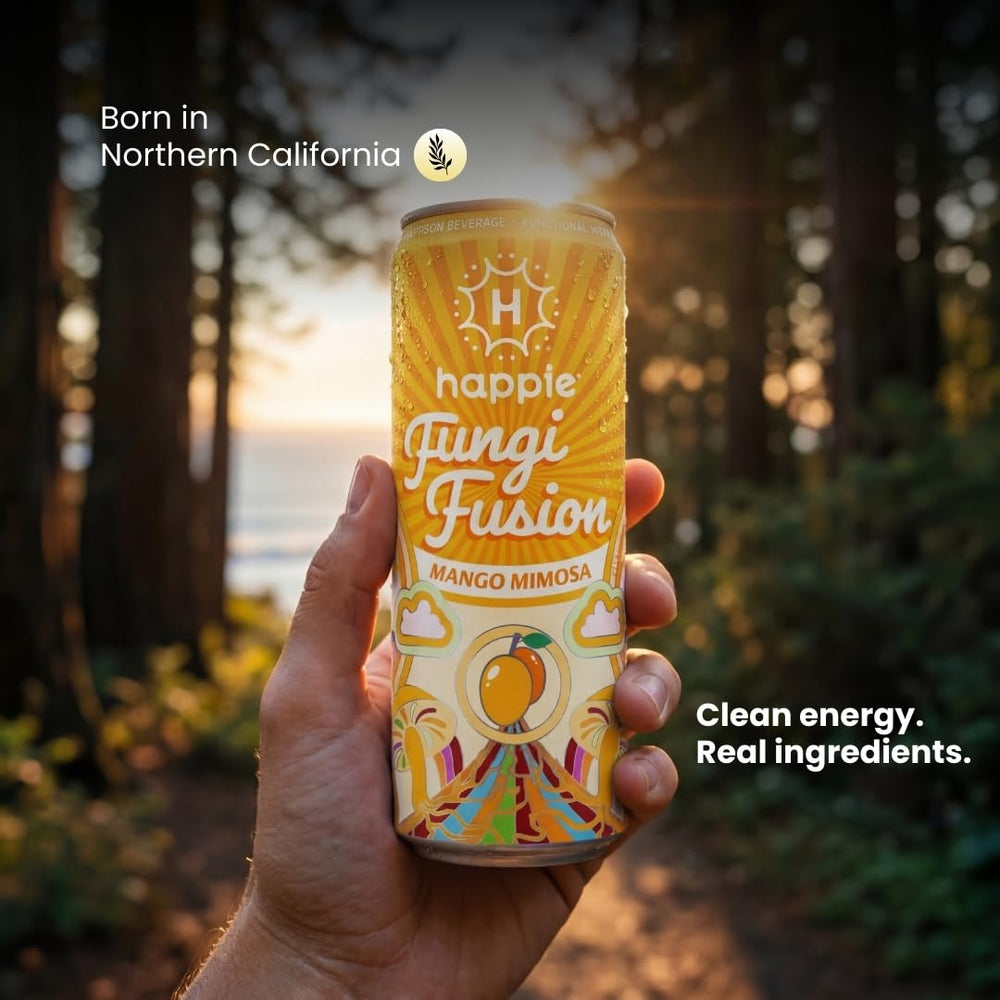 Happie Fungi Fusion six-pack arrangement showing retail-ready multipack convenience