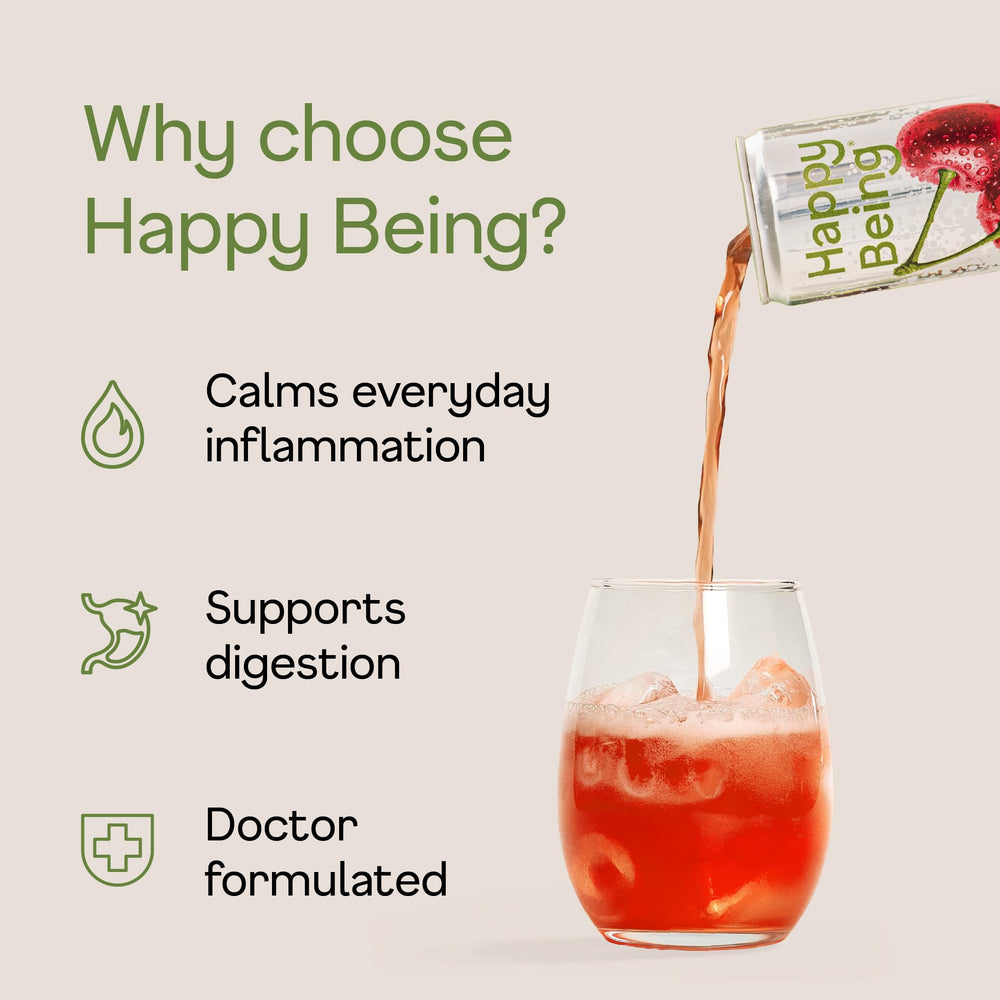 happy being open can pouring into glass, showcasing vibrant color and lively carbonation