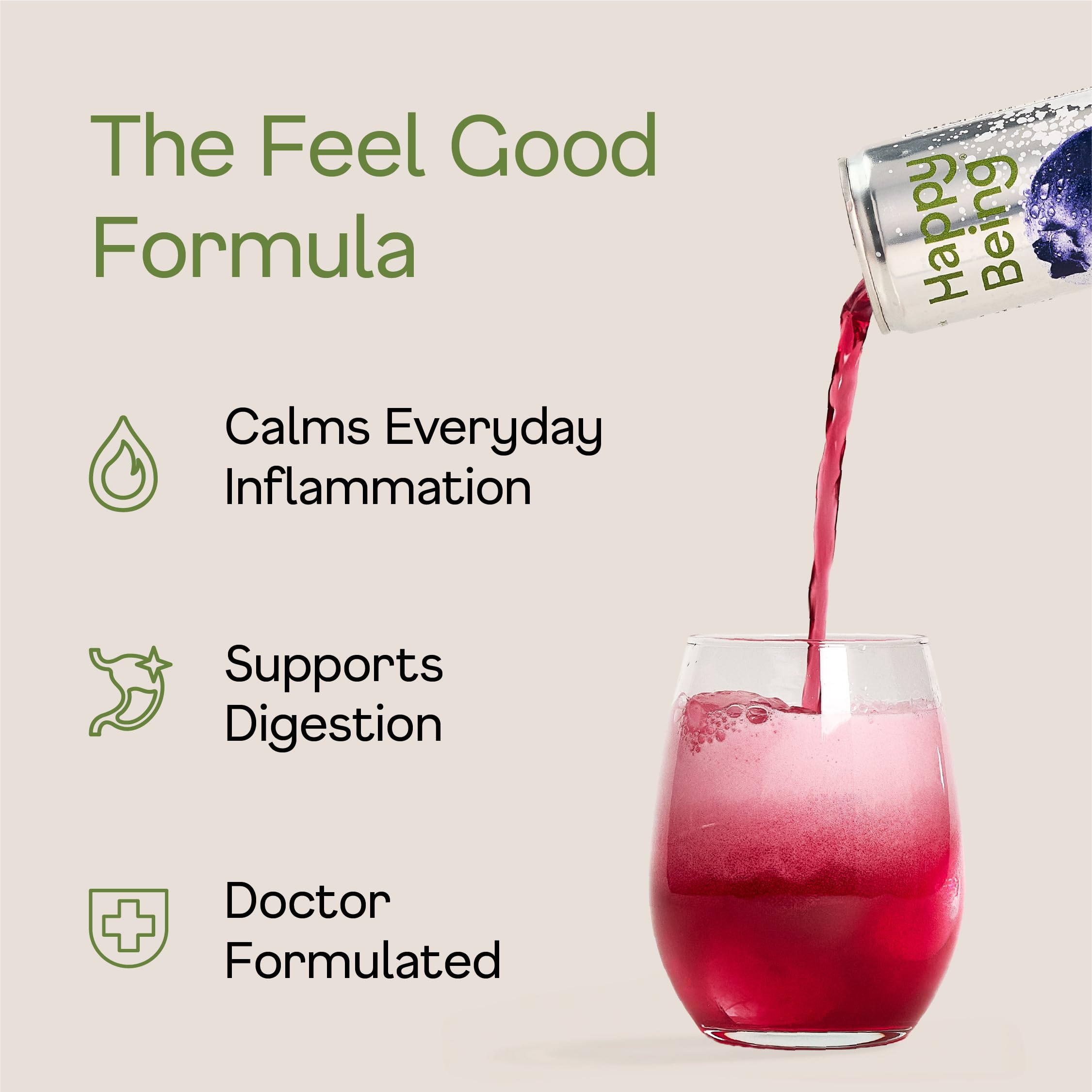happy being blueberry can chilled on ice conveying cool refreshment and low calories