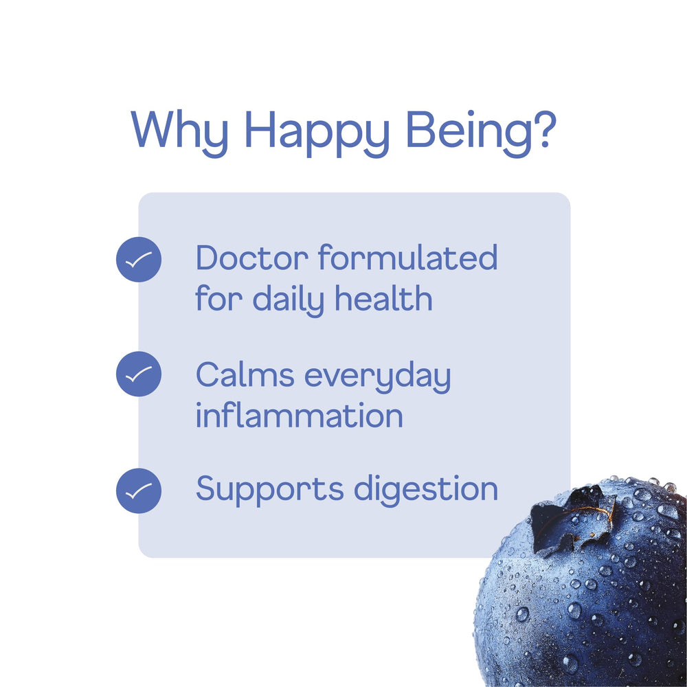 happy being nutritional panel close-up showing 3g sugar and 20 calories, transparent info