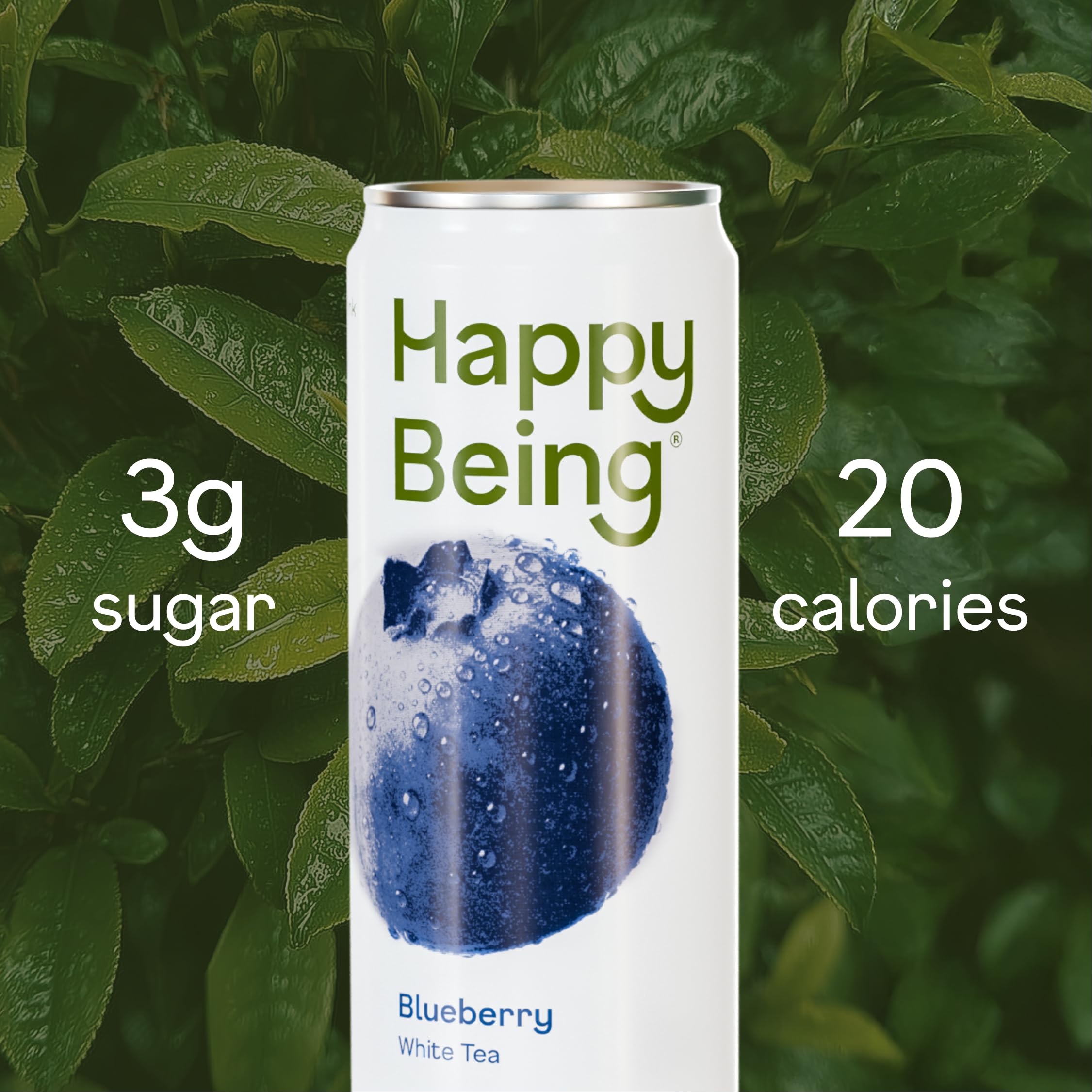 happy being poured into a glass over ice, visualizing refreshing cold-serving benefit
