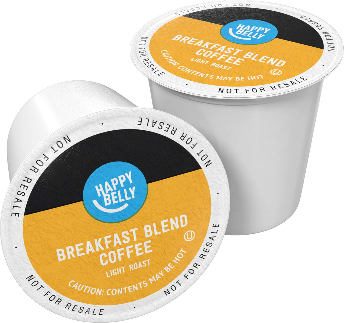 Happy Belly front box showing 100-count packaging and breakfast blend benefit