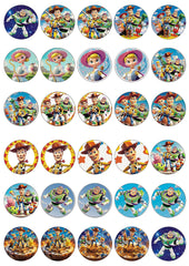 HAPPY CHOICES front packaging showing 30 edible toppers and bright toy-art designs